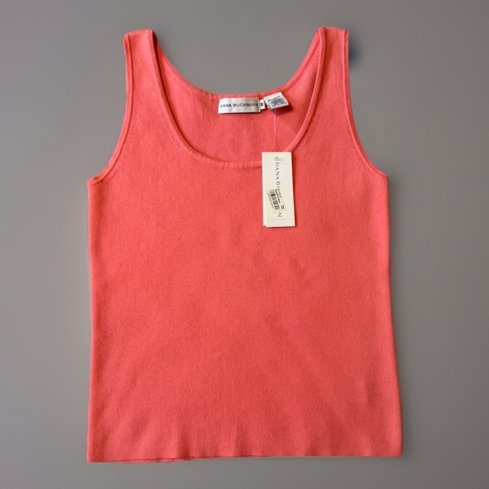 NWT Dana‎ Buchman Ribbed Coral Tank Top Women's Size Medium